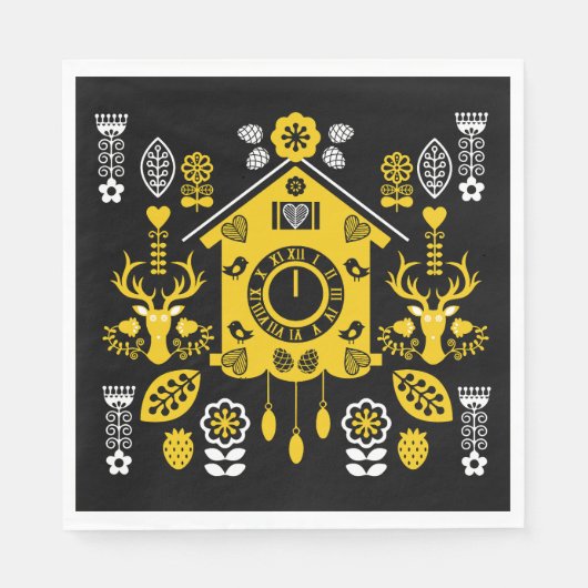 ドイツのバウアーンマレーリフォークアート スタンダードランチョンナプキン (正面)