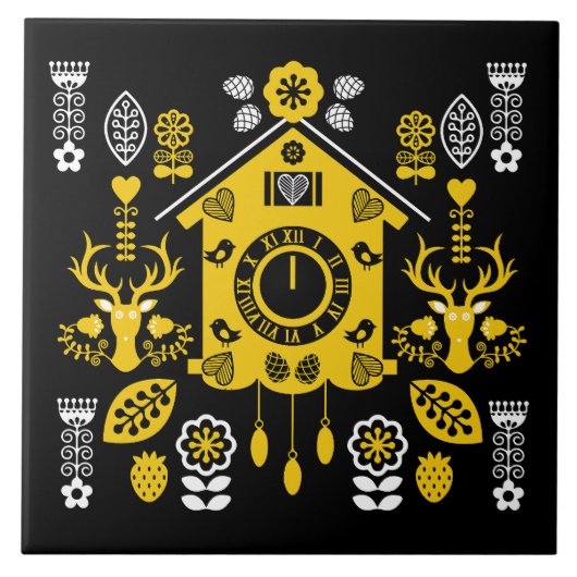 ドイツのバウアーンマレーリフォークアート タイル (正面)