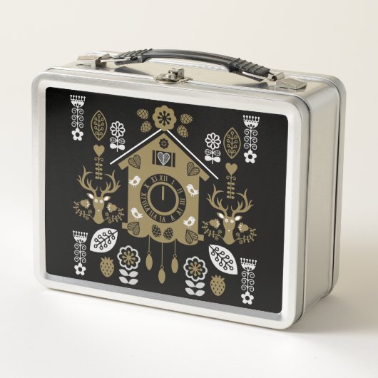 ドイツのバウアーンマレーリフォークアート メタルランチボックス (正面)