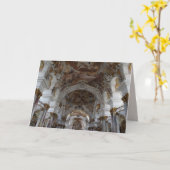 ドイツのバロック様式の大聖堂グリーティングカード カード (黄色い花)