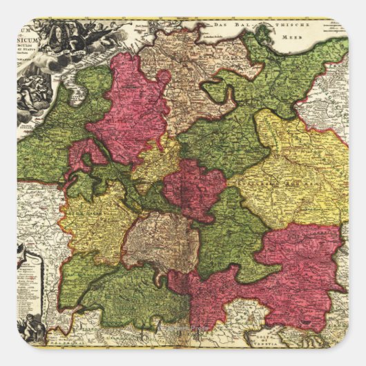 ドイツのパノラママップドイツ スクエアシール (正面)