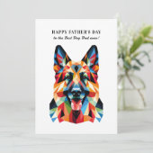 ドイツのパーソナライズされた羊飼い犬の父の日 シーズンカード (スタンド正面)