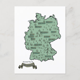 ドイツのビンテージイラスト地図 案内ポストカード