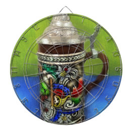 ドイツのビールスタイン付き/ヒンジ付き蓋青グリーン ダーツボード