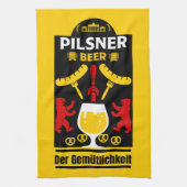 ドイツのピルスナービール飲料 キッチンタオル (縦)