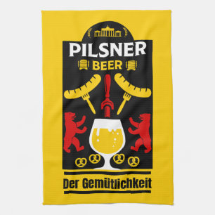 ドイツのピルスナービール飲料 キッチンタオル