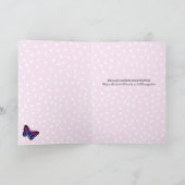 ドイツのピンクと薄紫の蝶のカスタム文字 カード (内部)