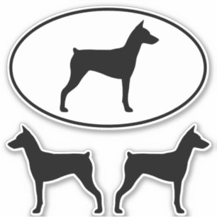 ドイツのピンシャー犬はシルエットのステッカーをセット シール
