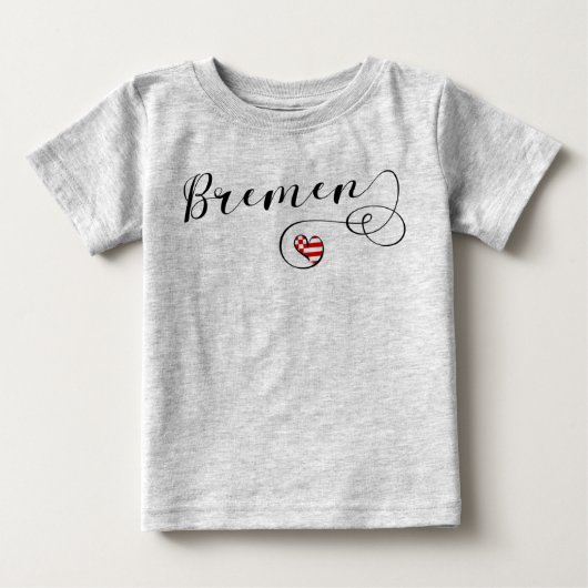 ドイツのブレーメン国旗が大好き ベビーTシャツ (正面)