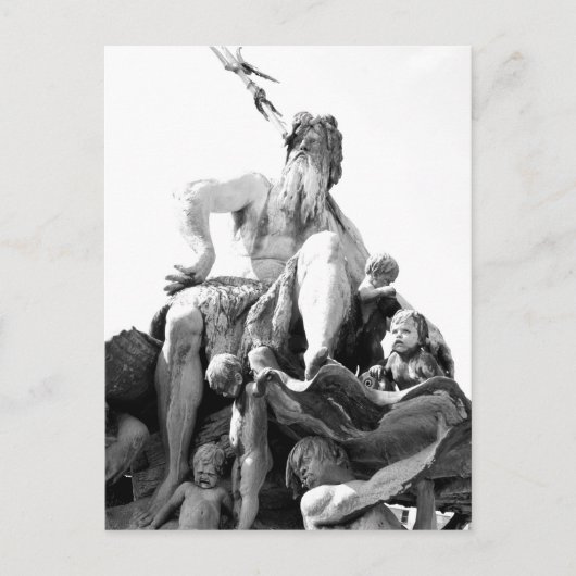 ドイツのベルリンにある海王星の噴水 ポストカード (正面)