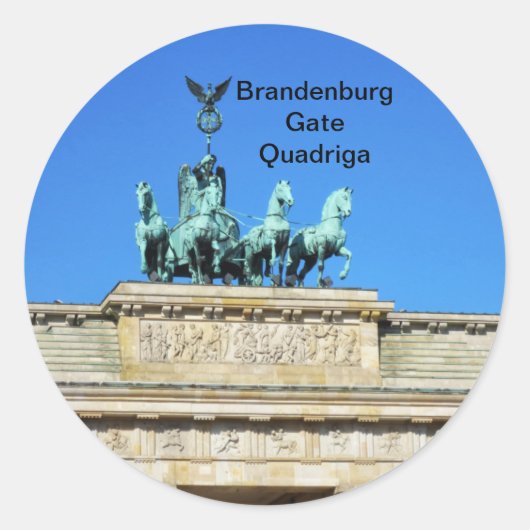ドイツのベルリンにあるBrandenburg Gate Quadriga ラウンドシール (正面)