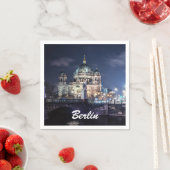 ドイツのベルリンにあるTVタワーとベルリン大聖堂 スタンダードカクテルナプキン (インサイチュ)