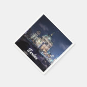 ドイツのベルリンにあるTVタワーとベルリン大聖堂 スタンダードカクテルナプキン (角)