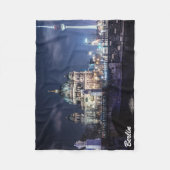 ドイツのベルリンにあるTVタワーとベルリン大聖堂 フリースブランケット (正面)