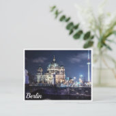 ドイツのベルリンにあるTVタワーとベルリン大聖堂 ポストカード (スタンド正面)