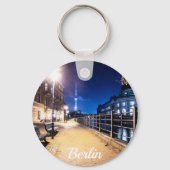 ドイツのベルリンのシュリー川近くのベンチ キーホルダー (裏面)