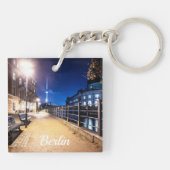 ドイツのベルリンのシュリー川近くのベンチ キーホルダー (裏面)
