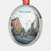 ドイツのベルリンのダウンタウン写真 メタルオーナメント (左)