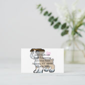 ドイツのボクサーの子犬の漫画 |背景色 名刺 (スタンド正面)