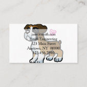 ドイツのボクサーの子犬の漫画 |背景色 名刺 (正面)