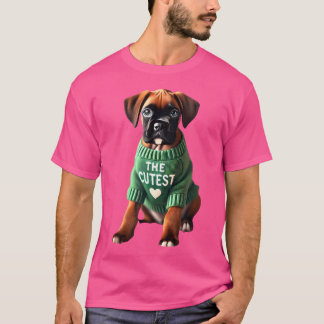 ドイツのボクサーシャツボクシーママパパドギーボクサーブル Tシャツ