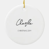 ドイツのボクサー犬の白黒カスタム文字 セラミックオーナメント (裏面)