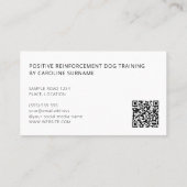 ドイツのボクサー犬の白黒カスタム文字 名刺 (裏面)