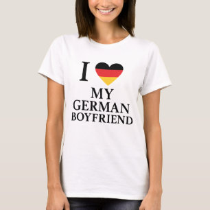 ドイツのボーイフレンド大好きドイツ国旗のハート Tシャツ