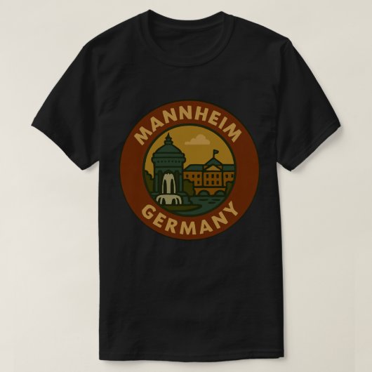 ドイツのマンハイム市アート Tシャツ (デザイン正面)