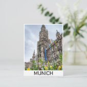 ドイツのミュンヘンにあるニュータウンホールタワー ポストカード (スタンド正面)