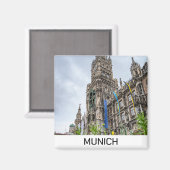 ドイツのミュンヘンにあるニュータウンホールタワー マグネット (正面/裏面)