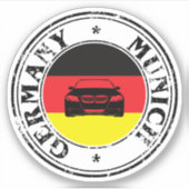 ドイツのミュンヘンのシールノートパソコンのラウンド国旗。 シール (正面)