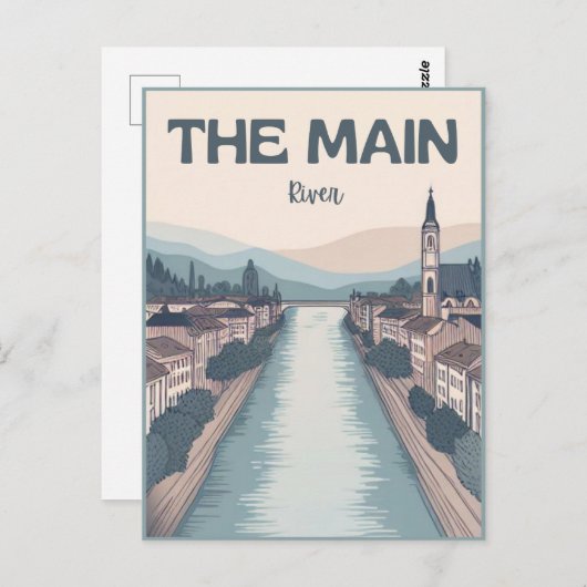 ドイツのメイン川 – デルメインフランクフルト ポストカード (正面/裏面)