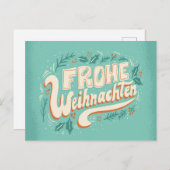 ドイツのメリークリスマスレタリングFROHE WEIHNACHEN シーズンポストカード (正面/裏面)