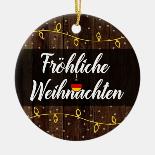 ドイツのメリークリスマス、Fröhliche Weihnachten セラミックオーナメント (正面)
