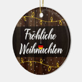 ドイツのメリークリスマス、Fröhliche Weihnachten セラミックオーナメント (左)