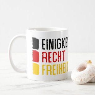 ドイツのモットーEinigkeit Recht Frehee コーヒーマグカップ