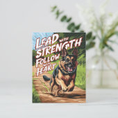 ドイツのランニング羊飼いの強さとハート ポストカード (スタンド正面)