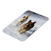 ドイツのランニング羊飼いの雪 マグネット (左側)