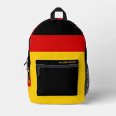 ドイツのリュックサック、愛国心、ドイツ国旗 プリントバックパック (正面)