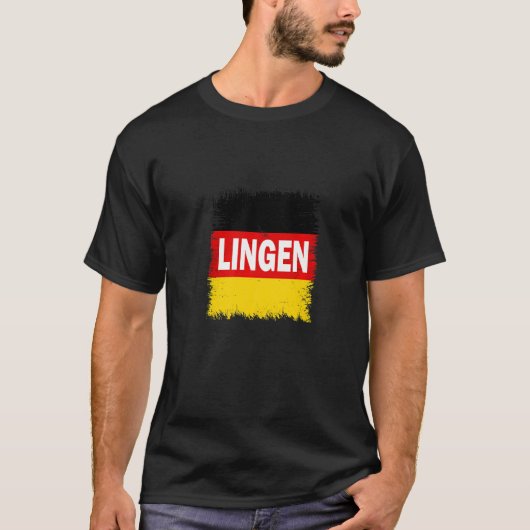 ドイツのリンゲン ドイツ国旗 Tシャツ (正面)