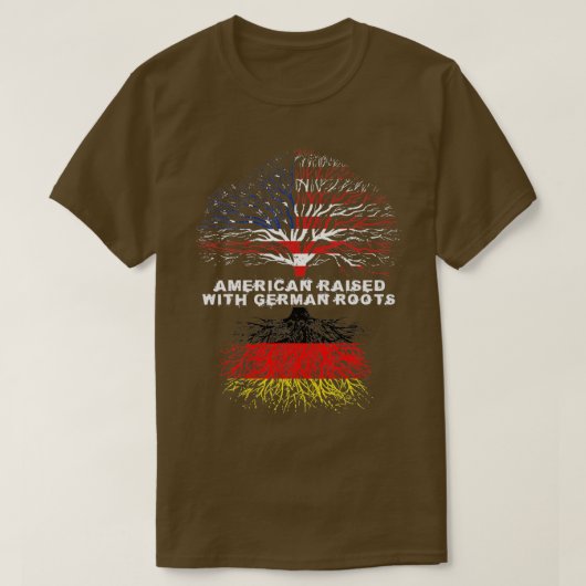 ドイツのルーツで育ったアメリカ人ドイツ Tシャツ (デザイン正面)