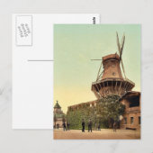 ドイツのレアフォトクロム、ポツダム、ベルリン、ウィンドミル ポストカード (正面/裏面)