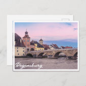 ドイツのレーゲンスブルクにある歴史的な旧市街 ポストカード (正面/裏面)