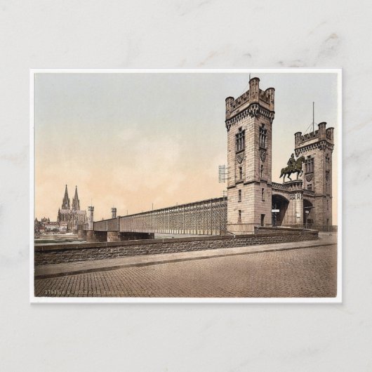 ドイツのレーヌ川、ケルン川のアイゼンバーン橋 ポストカード (正面)