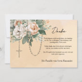 ドイツのロザリオフローラ葬儀の弔意悔やみや弔慰 サンキューカード (正面)