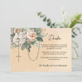 ドイツのロザリオフローラ葬儀の弔意悔やみや弔慰 サンキューカード (スタンド正面)