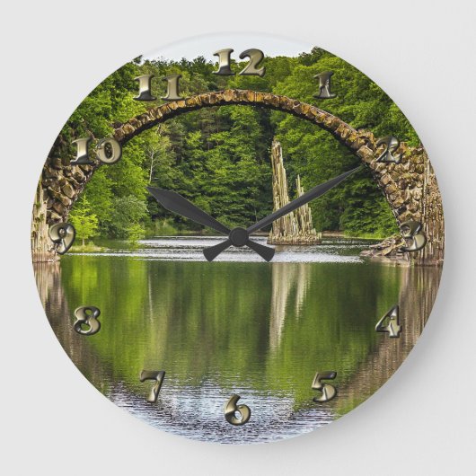 ドイツのロマンス橋 ラージ壁時計 (正面)