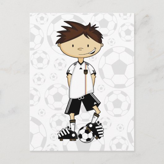 ドイツのワールドカップサッカー少年 ポストカード (正面)