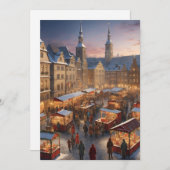 ドイツのヴィンテージクリスマスマーケット シーズンカード (正面/裏面)